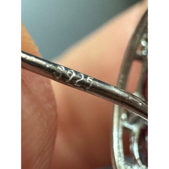 Rodolite Garnet Pink Opal CZ Silver Stud Earrings Tested Opulent Princesscore - Picture 13 of 15